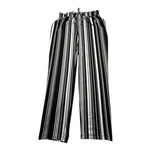 Messini Black White Stripe Wide Leg Palazzo Pants Lounge Size M